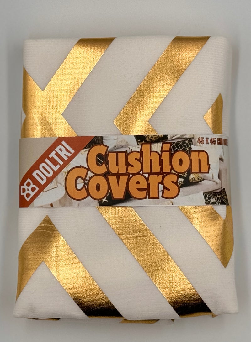 دولتري أغطية وسائد مقاس 18 × 18 بوصة لديكور المنزل بختم ساخن غطاء وسادة للأريكة (الماس المبهر الذهبي والأبيض) - Image 2