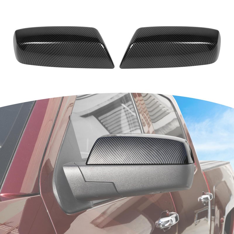 RTTCZ for Silverado Side Mirror Cover Trim for Chevy Silverado GMC Sierra 20142018 Carbon Fiber Exterior Accessories 2pcs