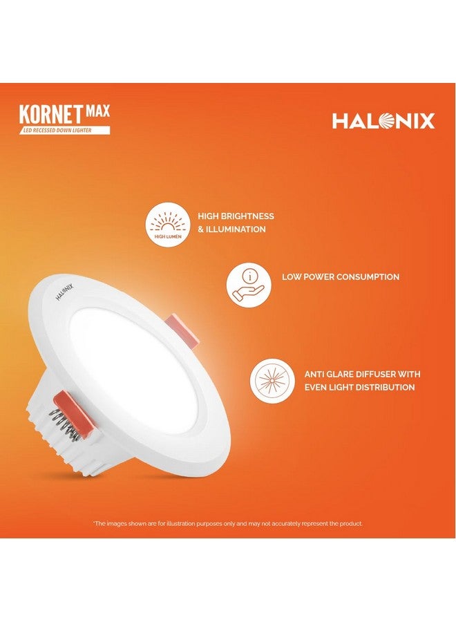 Halonix Polycarbonate 7W 6500K White Kornet Junction Box Led Downlighter | Cut Out- 2.95 Inch, Dia- 4.13, Height- 1.96 Inch | | Downlighter for Home, Shop and Office |Pack of 6, White. - Image 2