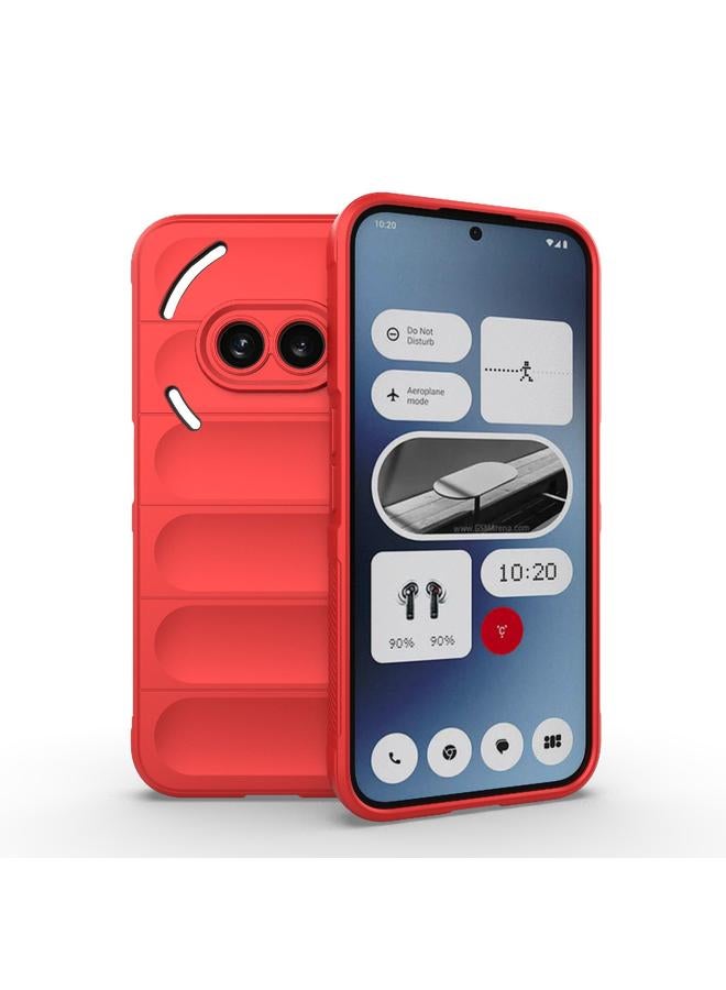 حافظة هاتف For Nothing Phone 2a Magic Shield TPU + Flannel (أحمر)