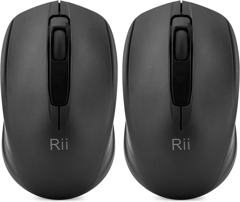RII Wireless Mouse,2.4G Portable Computer Mice for PC, Laptop, Windows,Office Included Wireless USB dongle (2-Pack(Black)) - Image 1