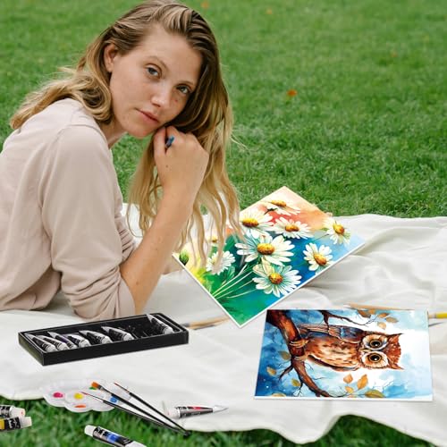 Cholemy 36 Pcs Paint and Sip Kit for Adults 8''x10'' Pre Drawn Canvas for Painting DIY Afro Acrylic Painting Kit Wood Easel Brushes Date Night Bulk for Christmas Party Gifts(Plants Animals) - Image 5