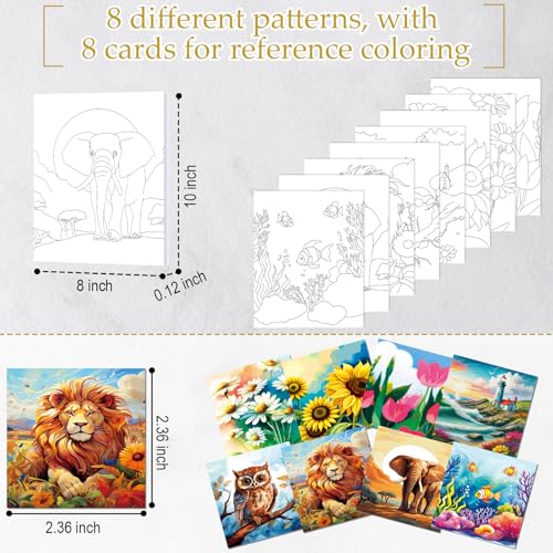 Cholemy 36 Pcs Paint and Sip Kit for Adults 8''x10'' Pre Drawn Canvas for Painting DIY Afro Acrylic Painting Kit Wood Easel Brushes Date Night Bulk for Christmas Party Gifts(Plants Animals) - Image 3