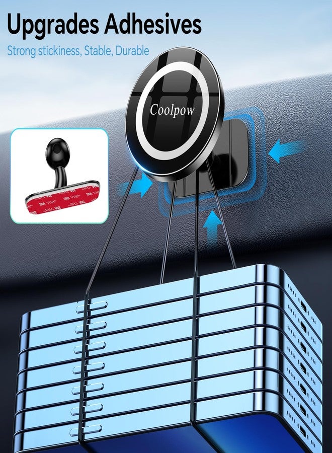 Coolpow for iPhone MagSafe Car Mount Dashboard【Stronger Magnets】 Magnetic Phone Holder for Car Dash【Hands Free 】 Magsafe car Holder for Car Fit iPhone 15 14 13 12 Pro Max Plus Mini Mag Safe Case &Cell Phone - Image 5