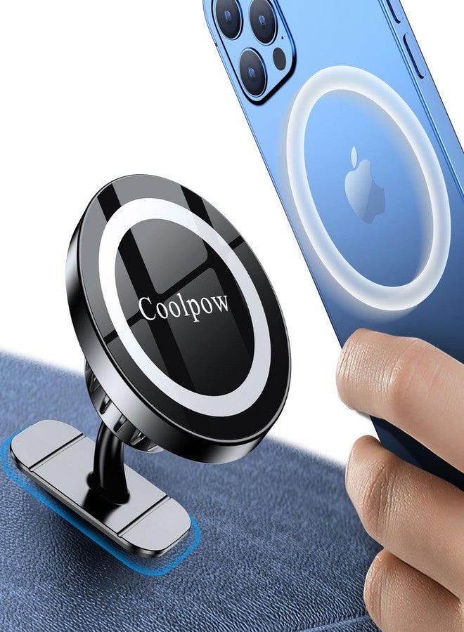 Coolpow for iPhone MagSafe Car Mount Dashboard【Stronger Magnets】 Magnetic Phone Holder for Car Dash【Hands Free 】 Magsafe car Holder for Car Fit iPhone 15 14 13 12 Pro Max Plus Mini Mag Safe Case &Cell Phone - Image 1