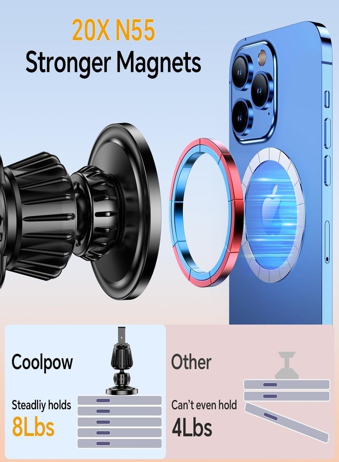Coolpow for iPhone MagSafe Car Mount Dashboard【Stronger Magnets】 Magnetic Phone Holder for Car Dash【Hands Free 】 Magsafe car Holder for Car Fit iPhone 15 14 13 12 Pro Max Plus Mini Mag Safe Case &Cell Phone - Image 4