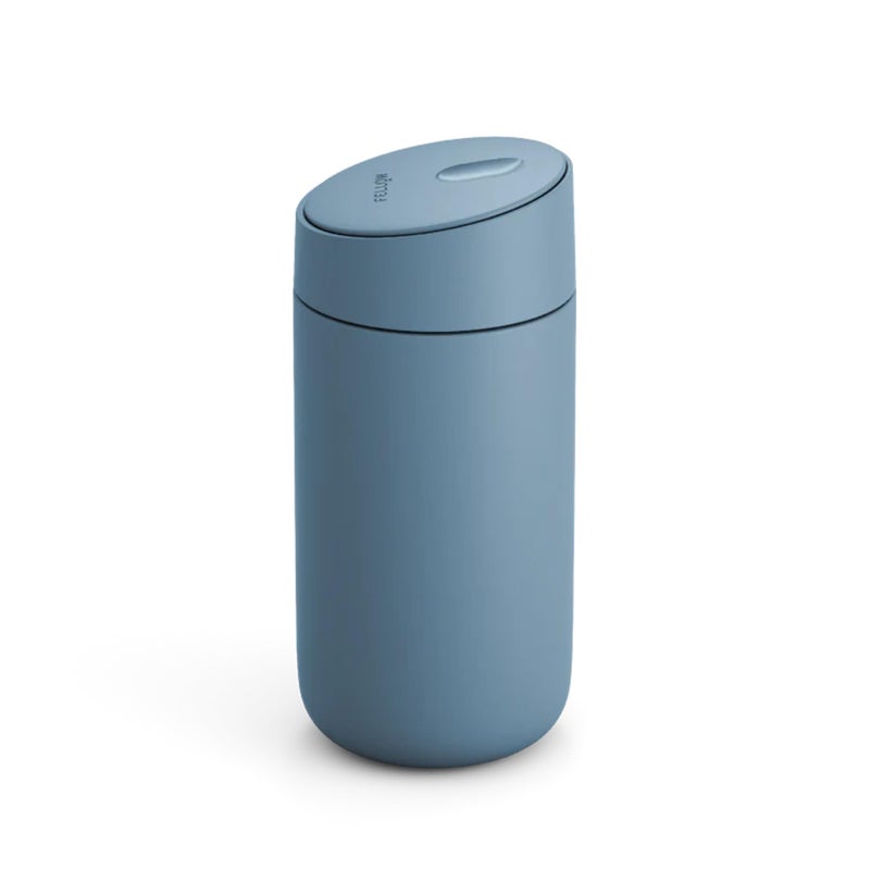 Fellow 12 oz Carter Slide Travel Mug â€“ One-Handed Slide Lid, Vacuum Insulated Stainless Steel Tumbler with Ceramic Interior for Hot and Cold Drinks, Leak-Proof and Dishwasher Safe, Hazy Blue - Image 1