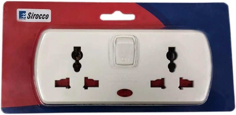 Sirocco Multisocket 2/3 Pin 2Way Power Adapter - Image 1