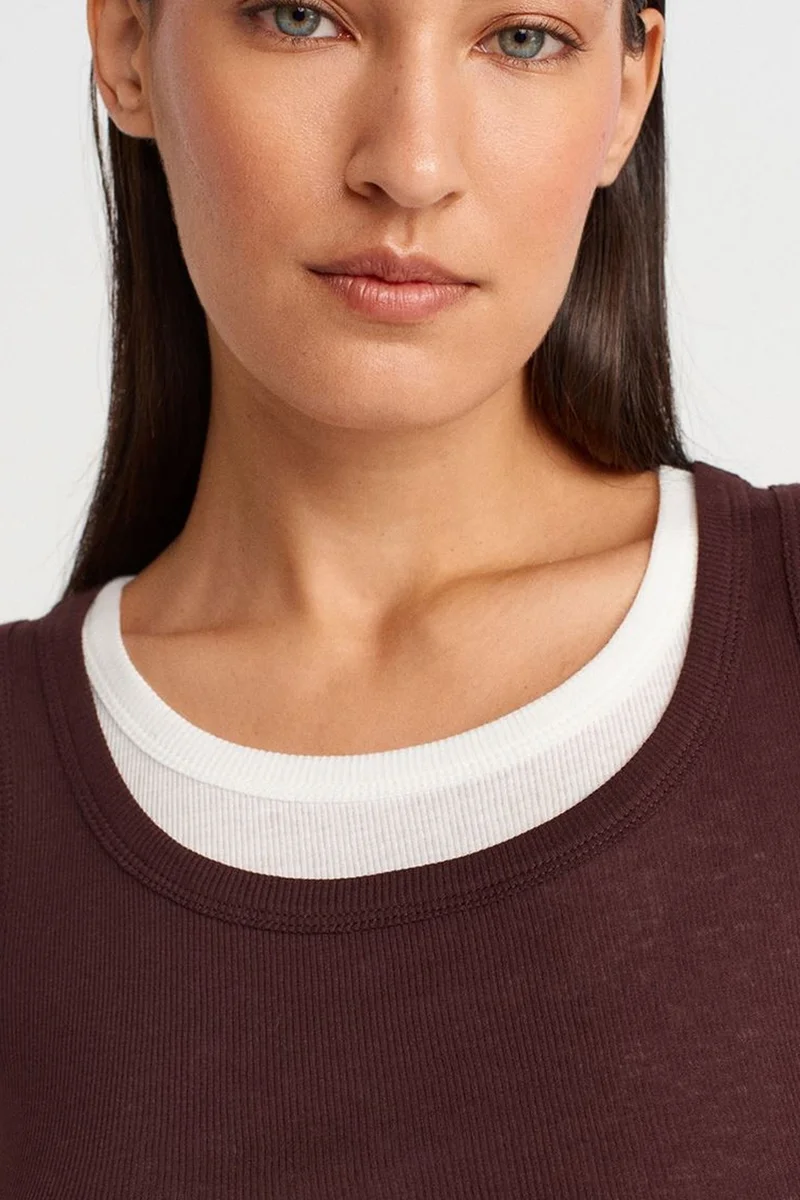 Dilvin Burgundy Red DILVIN Ribbed Cotton Sleeveless Cami Blouse for Women | Best Price UAE
