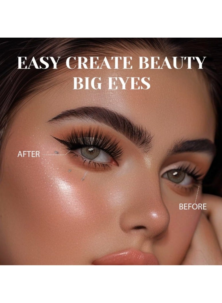 Huapan Self Adhesive Eyelashes Clusters Kit, False Eyelashes light Pre Glued Lash Clusters Wispy Lashes Kit with Tweezers for Beginners, Press On Glueless Lash Extension Kit 10 to 16mm ,100PCS - Image 4