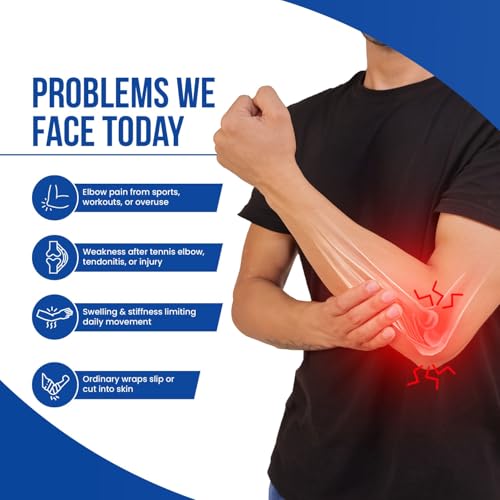 Leeford Elbow Wrap for Gym Workout, Badminton, Pain Relief & Joint Support | Tennis Elbow Guard for Men and Women, Neoprene, Universal - Image 2