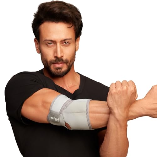 Leeford Elbow Wrap for Gym Workout, Badminton, Pain Relief & Joint Support | Tennis Elbow Guard for Men and Women, Neoprene, Universal - Image 1