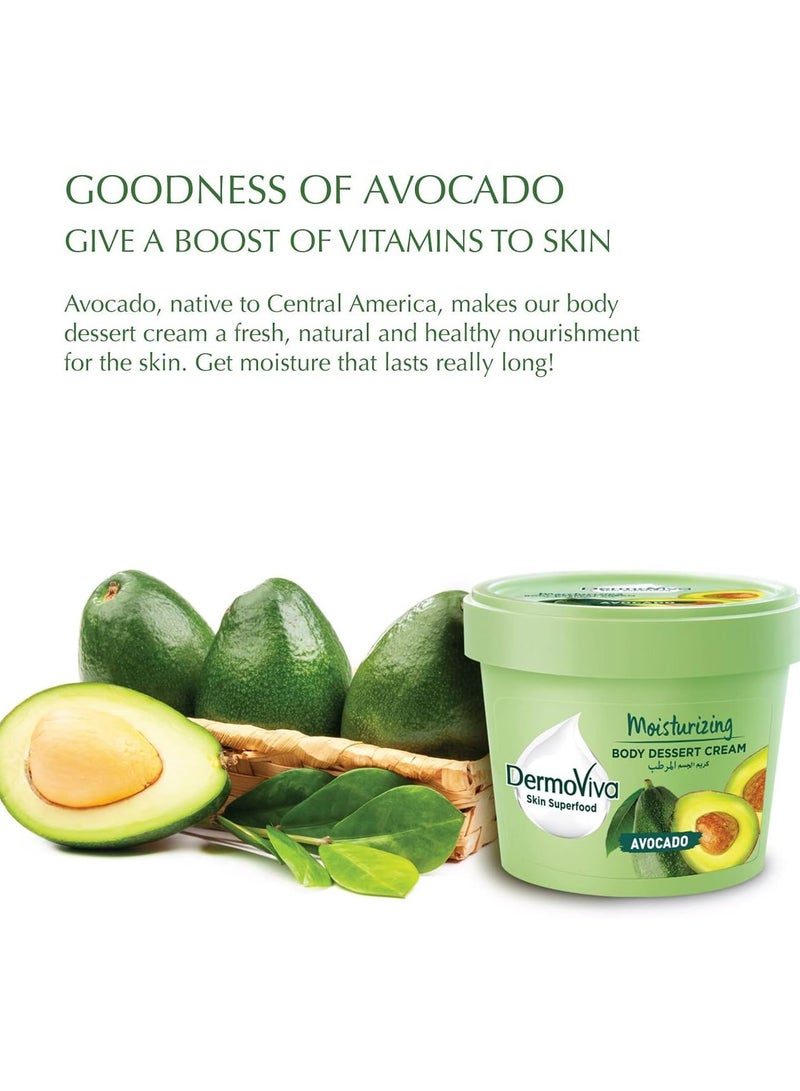 DermoViva Moisturizing Body Dessert Avocado Cream-140ml - Image 2