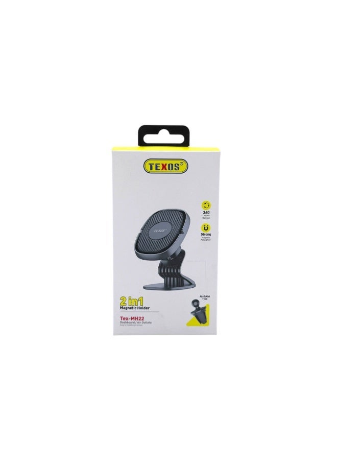 TEXOS TX-MH22 2-in-1 Magnetic Holder for Dashboard/Air Outlets - Image 1