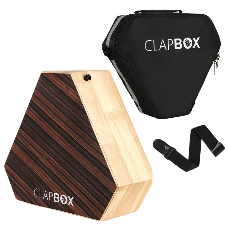Clapbox كاخون سفر (ذو جانبين)، سنير، بونغو - خشب مطاطي مع حقيبة حمل - Image 1
