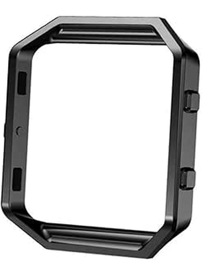 Stainless Steel Watch Frame Holder Case Replacement Compatible With Fitbit Blaze Smartwatch Durable Black Finish - Image 1