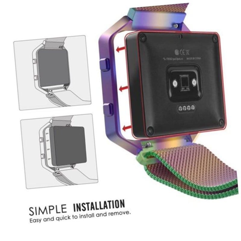 Stainless Steel Watch Frame Holder Case Replacement Compatible With Fitbit Blaze Smartwatch Durable Black Finish - Image 3