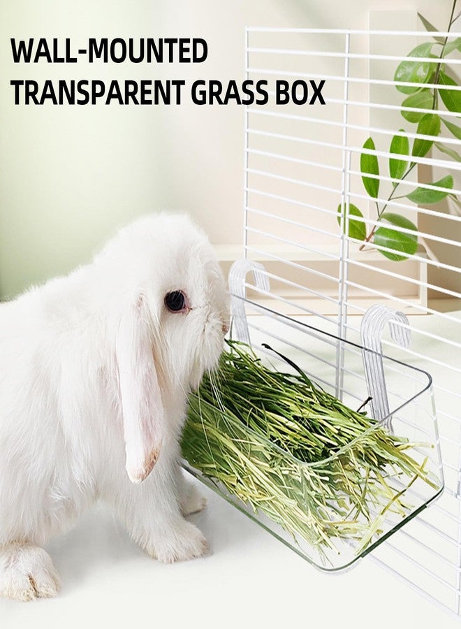Dmnnlp Stainless Steel Gird Rabbit Litter Box, Low Entry Bunny Litter Pan with Hay Feeder & Broom, Corner Potty Tray for Small Animals Rabbits Guinea Pigs Ferrets, 15.4x11.2x4.8 inch (White) - Image 5