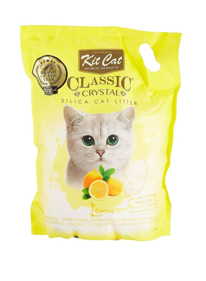 Kit Cat Classic Crystal Cat Litter Lemon 5L - Image 1