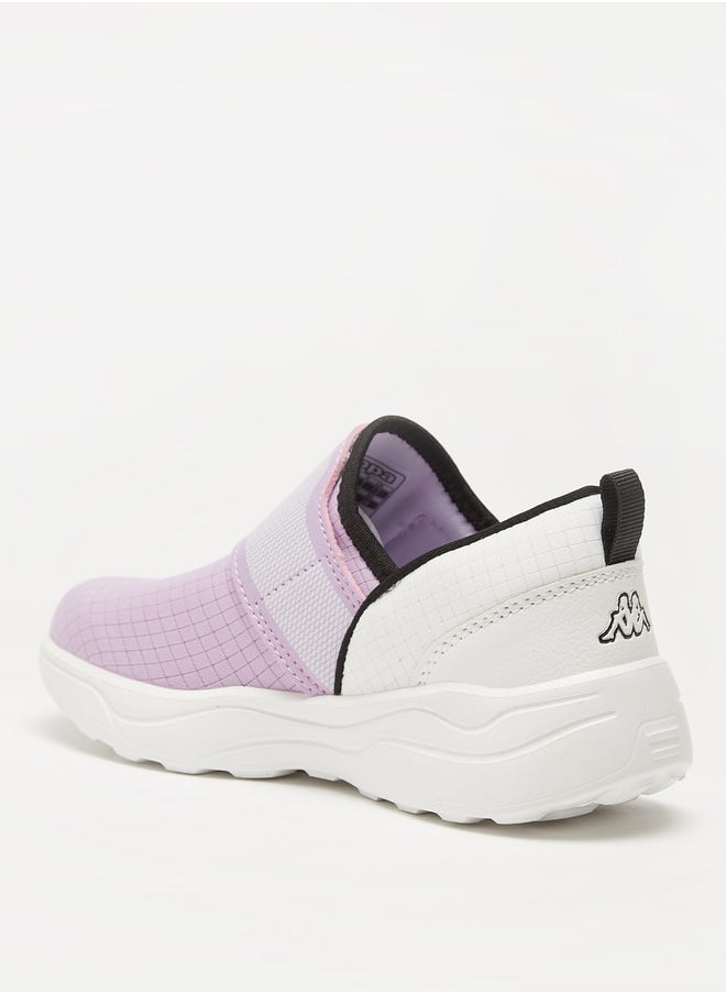Kappa Girls' Checked Sports Shoes with Hook and Loop Closure  - Image 2