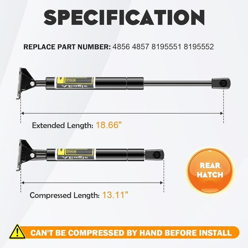 AEagle Rear Tailgate Hatch Lift Supports Struts for 93-98 Jeep Grand Cherokee (Qty 2) - Image 2