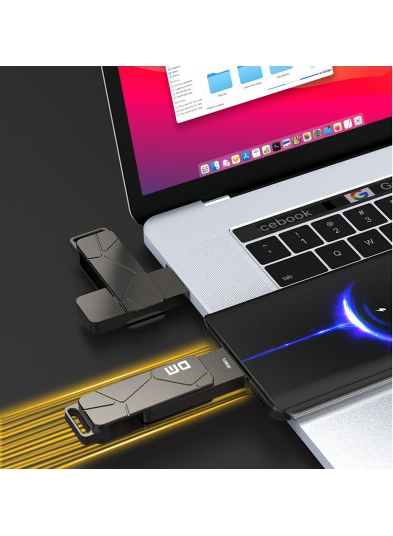 دي ام DM USB فلاش drive128GB -يتميز بغلاف معدني، مناسب لأجهزة الكمبيوتر المحمولة وأجهزة التلفزيون الذكية والسيارات والسماعات - Image 2