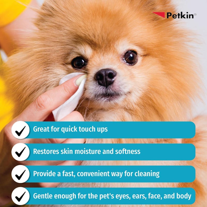Petkin Petwipes Big 'n Thick Extra Large Pet Wipes for Dogs and Cats Cleans Face, Ears, Body and Eye Area Super Convenient, Ideal for Home Or Travel-18 X 28 Cm - Image 2