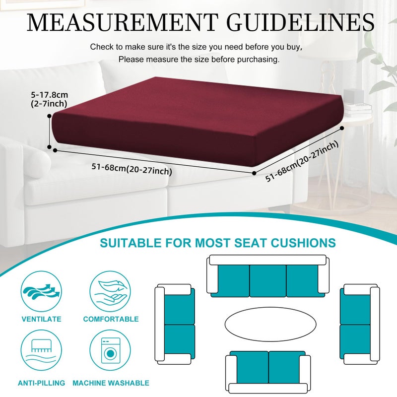 BIETYONE 12Pcs Stretch Patio Cushion Covers,Outdoor Couch Covers Replacement,Outdoor Couch & Sofa Slipcovers,for Patio Furniture Cushion Covers,Washable Reusable urniture Protector(Wine Red,Cover Only) - Image 2
