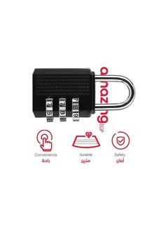 amazing.EGP THE PACK | Luggage Code Lock Padlock Mini Anti-Theft Lock Zinc Alloy Security 3 Combination Multifunctional Code Lock Travel Suitcase Luggage Wardrobe Padlock (Black)  - Image 2