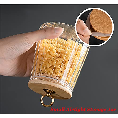 FANTESTICRYAN Glass Coffee Nuts Canister Airtight Storage Jar Petal Decorative Container with Bamboo Lid Metal Handle Easy to Grasp 700ml, 23 FL OZ - Image 2