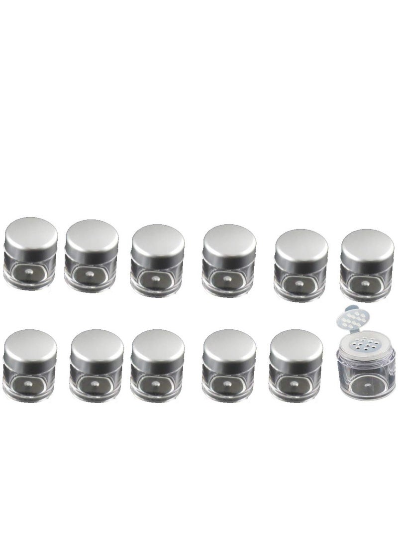 glasstore - Clear Plastic Loose Powder Jar5g Mini Makeup Loose Powder Box Cosmetic Powder Bottles Container Cosmetic Powder Sample Pots Bottles With 12 Holes 12 pcs - Image 1