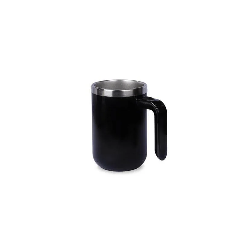Hans Larsen black Hans Larsen CAFFE Auto-Stirring Coffee Mug – 400 ml Stainless Steel Inner Wall, Durable Outer Shell, One-Button Self-Stirring Travel Mug with Included AAA Batteries (Black)  | Best Price UAE