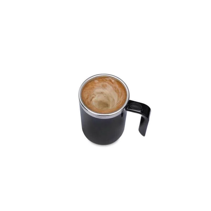 Hans Larsen black Hans Larsen CAFFE Auto-Stirring Coffee Mug – 400 ml Stainless Steel Inner Wall, Durable Outer Shell, One-Button Self-Stirring Travel Mug with Included AAA Batteries (Black)  | Best Price UAE