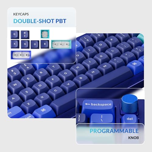 Keychron Q2 Wired 65% Layout Mechanical Keyboard with Knob & RGB - Hot-Swappable Gateron G Pro Blue Switch, QMK/VIA Programmable, Double Gasket Mount, Aluminum Body for Mac/Windows/Linux (Blue) - Image 4