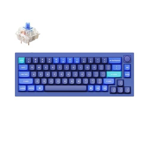 Keychron Q2 Wired 65% Layout Mechanical Keyboard with Knob & RGB - Hot-Swappable Gateron G Pro Blue Switch, QMK/VIA Programmable, Double Gasket Mount, Aluminum Body for Mac/Windows/Linux (Blue) - Image 1