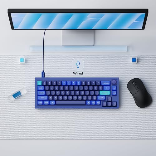 Keychron Q2 Wired 65% Layout Mechanical Keyboard with Knob & RGB - Hot-Swappable Gateron G Pro Blue Switch, QMK/VIA Programmable, Double Gasket Mount, Aluminum Body for Mac/Windows/Linux (Blue) - Image 5