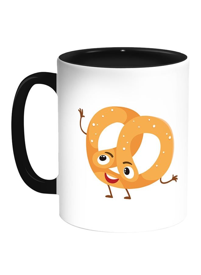 RKN Food - Cakes With Sugar Printed Coffee Mug White/Black 11ounce - Image 1