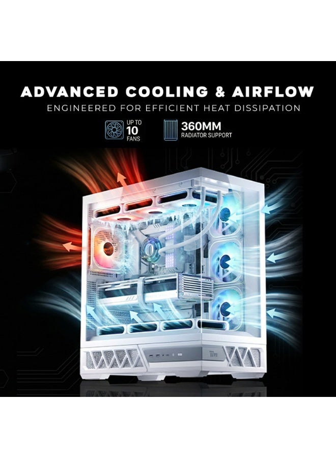TWISTED MINDS Gaming Case, DOMINATOR Mid Tower PC Case, Tempered Glass Side Panel, ATX / M-ATX / Mini-ITX Support, High Airflow Design | TM-DOMINATOR-W white - Image 2