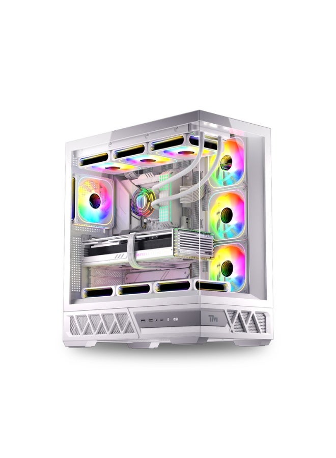 TWISTED MINDS Gaming Case, DOMINATOR Mid Tower PC Case, Tempered Glass Side Panel, ATX / M-ATX / Mini-ITX Support, High Airflow Design | TM-DOMINATOR-W white - Image 1