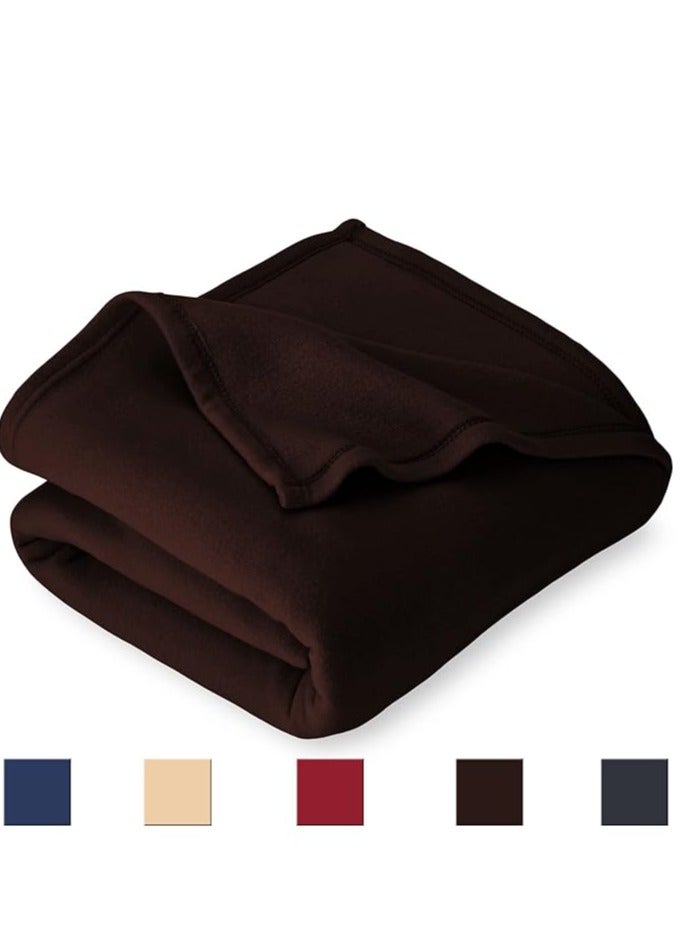 BSB BSB HOME® 220 GSM Premium Plush Single Blanket for Bed, Sofa, Couch, Travel and Camping AC Blanket | 150 x 220 CM | Brown | SOLID POLO BLANKET  - Image 5