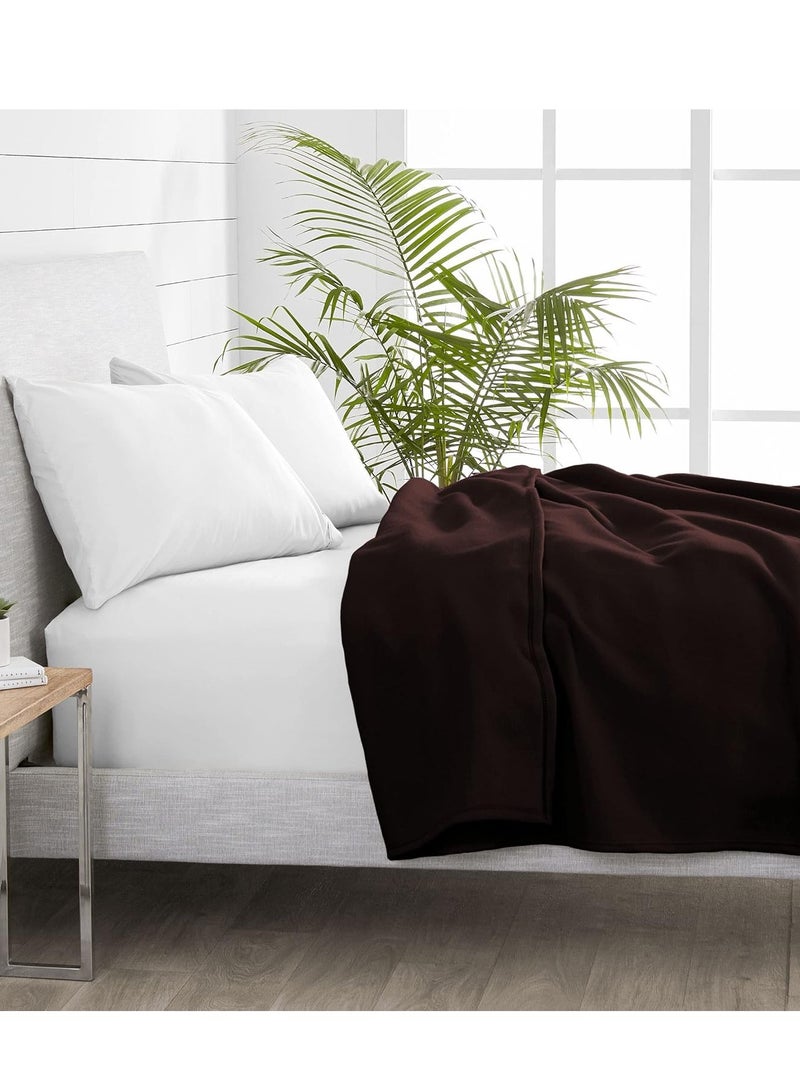 BSB BSB HOME® 220 GSM Premium Plush Single Blanket for Bed, Sofa, Couch, Travel and Camping AC Blanket | 150 x 220 CM | Brown | SOLID POLO BLANKET  - Image 3