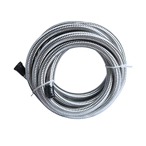 Partschoice 10FT 6AN Fuel Line Hose AN6 Stainless Steel Braided Universal CPE Tube Oil Fuel Gas Hose - Image 1
