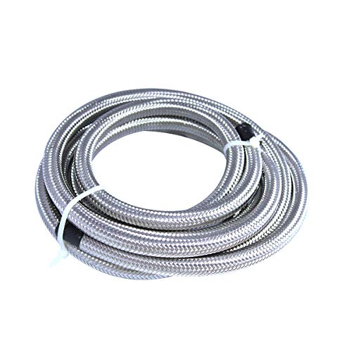 Partschoice 10FT 6AN Fuel Line Hose AN6 Stainless Steel Braided Universal CPE Tube Oil Fuel Gas Hose - Image 2