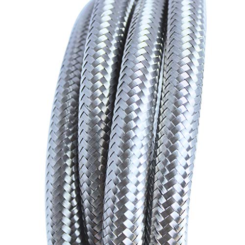 Partschoice 10FT 6AN Fuel Line Hose AN6 Stainless Steel Braided Universal CPE Tube Oil Fuel Gas Hose - Image 3