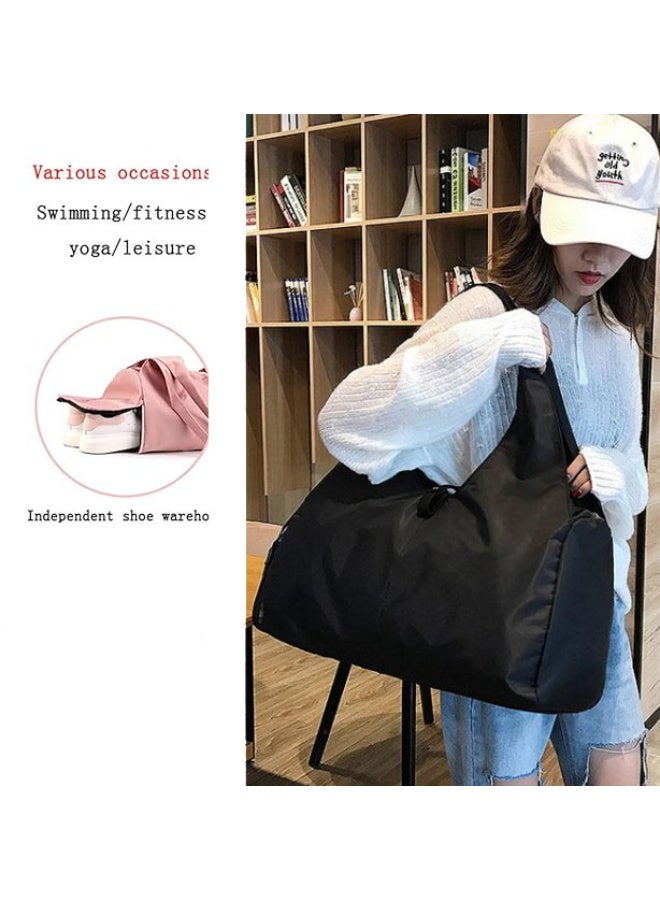 هومستر حقيبة اليوغا، ناقلات الحصيرة، حقيبة بيلاتس كبيرة، حقيبة صالة رياضية مع أحزمة قابلة للتعديل وتناسب معظم حجم الحصيرة، أسود - Image 3