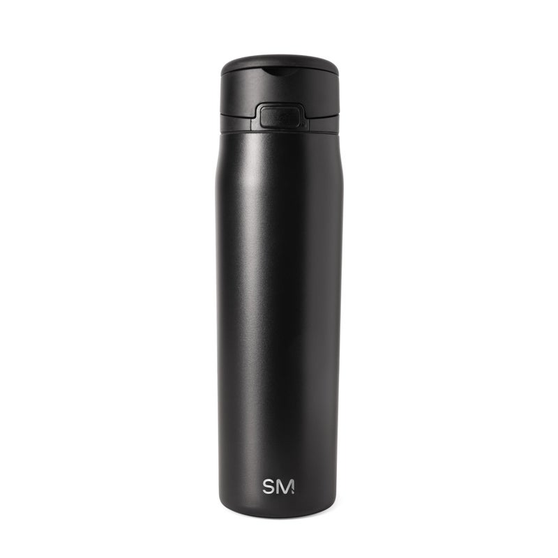 Simple Modern Mesa Loop Water Bottle with Covered Straw and Handle 24oz Cup Holder Friendly Insulated Stainless Steel Bottles for Travel Sports and School Midnight Black - Image 2