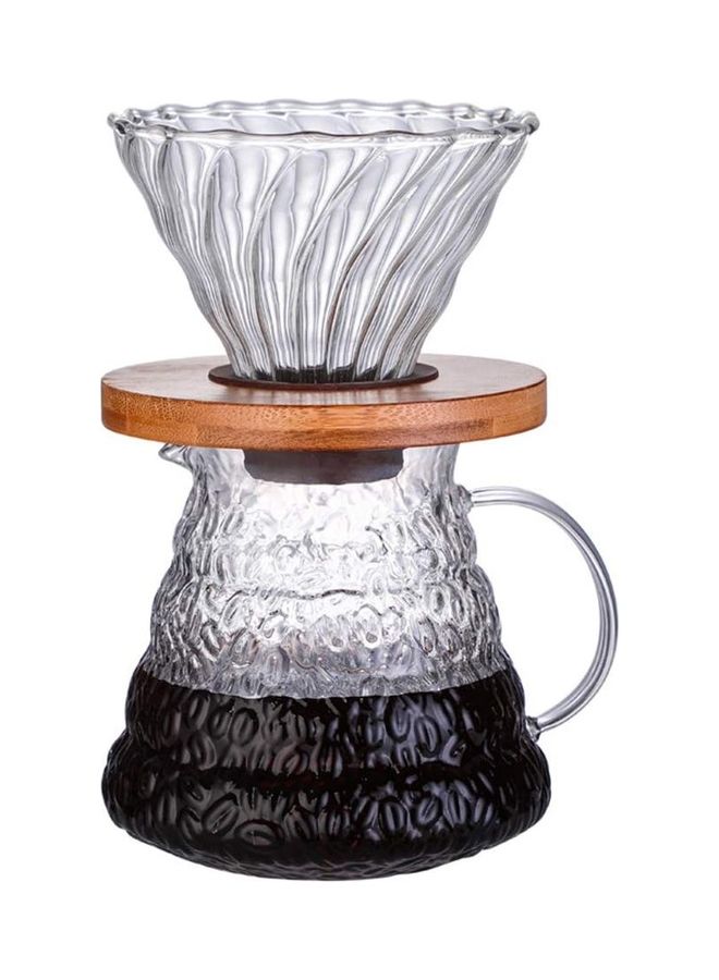 NIBEMINENT Pour Over Coffee Maker Clear 600ml - Image 1