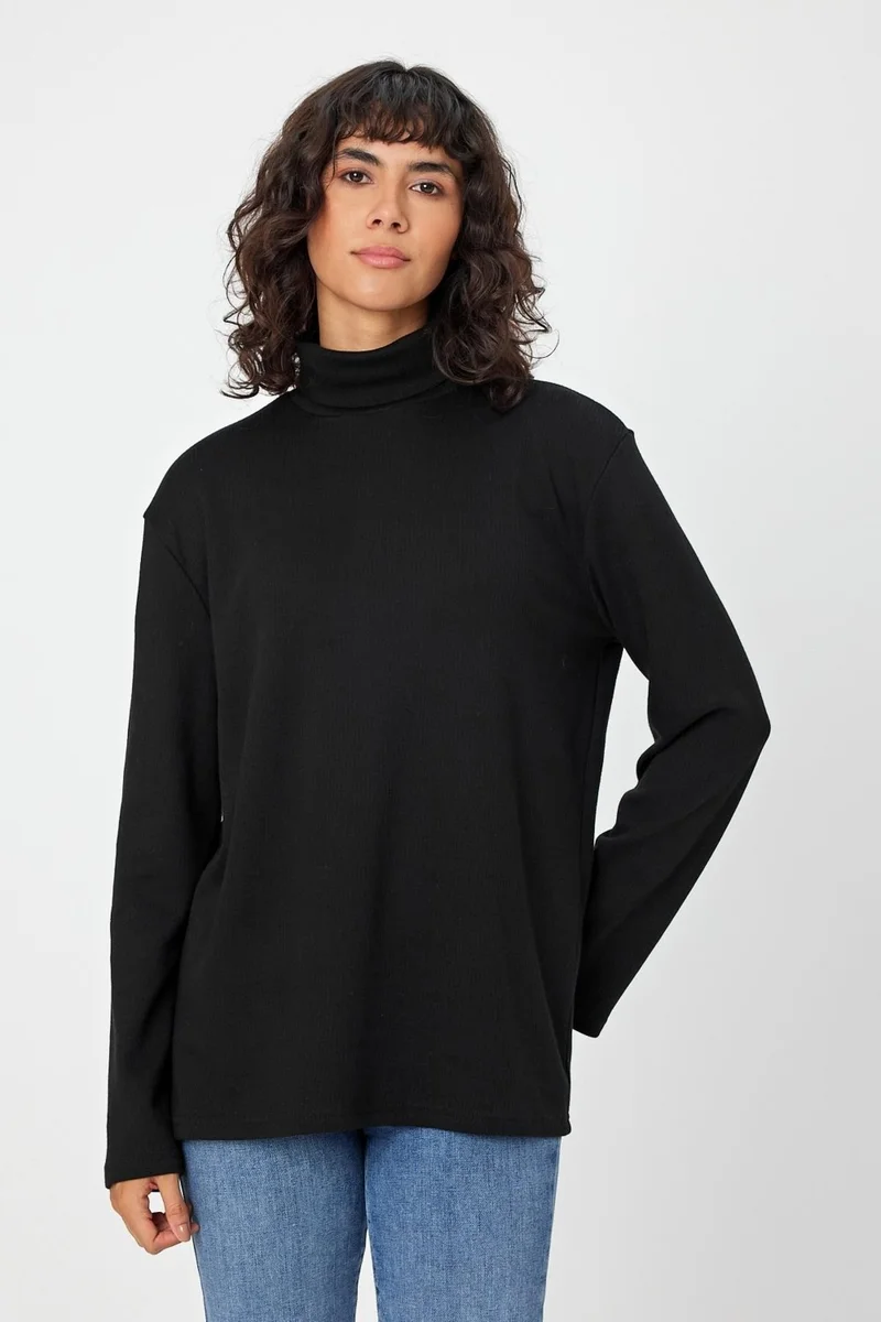 الكسندر جاردي Alexandergardı Turtleneck Comfort Patterned Sweater (UN-730A)