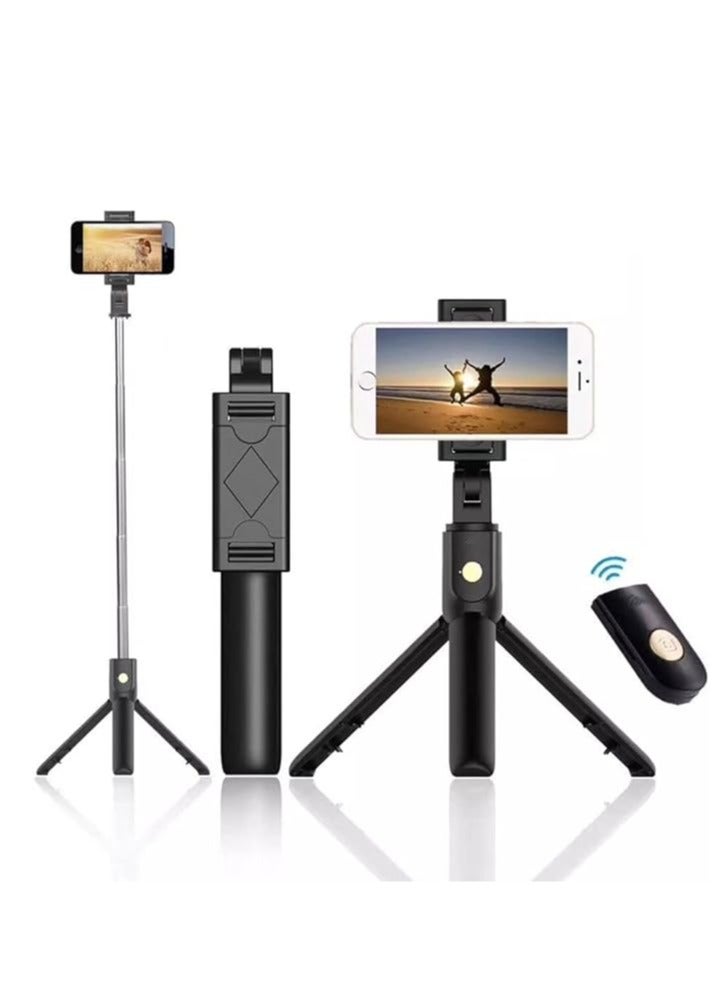 General 70cm Mirror Selfie Stick Bluetooth Tripod with LED Fill Light Wireless Remote Control and Tripod, Compatible with All iPhones and Android Smartphones  - Image 1
