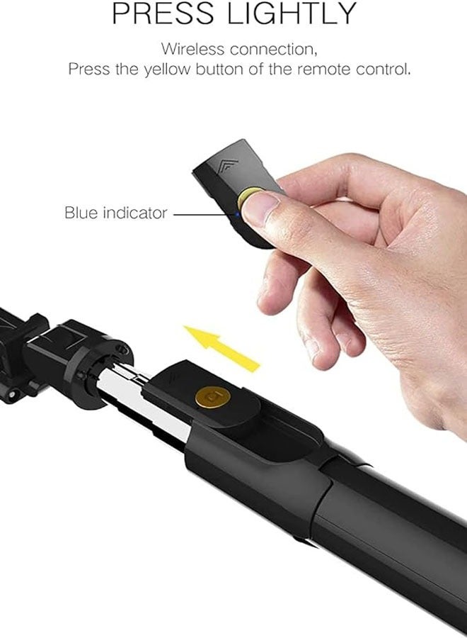 General 70cm Mirror Selfie Stick Bluetooth Tripod with LED Fill Light Wireless Remote Control and Tripod, Compatible with All iPhones and Android Smartphones  - Image 4